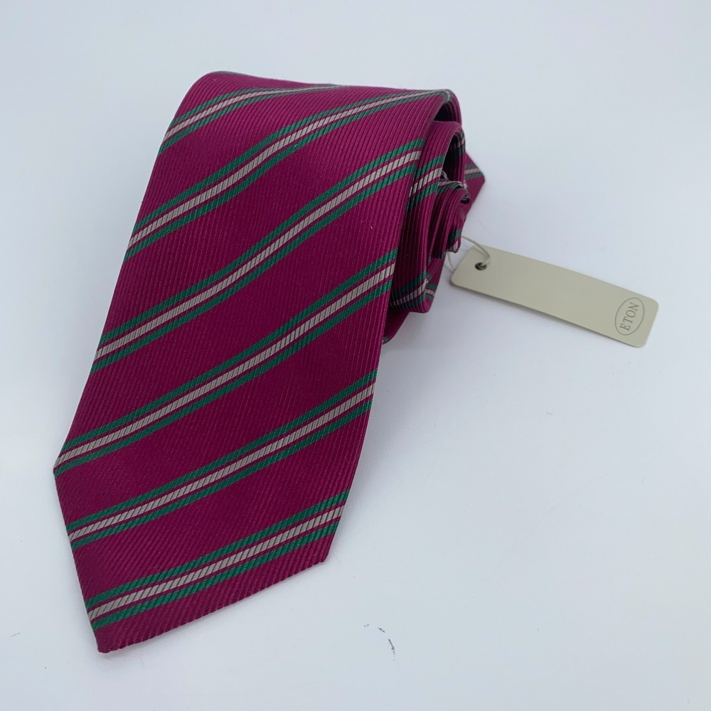 Eton Tie Mens One Size Colorful Striped‎ Luxury Classic Professional Necktie NWT